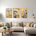 thumbnail image 2 of Hieng Flower Wall Art 3 Pieces White Dandelion & Hydrangea Pictures Abstract Yellow Floral Canvas Prints Rustic Botanical Paintings for Bathroom Decor Unframed, 2 of 6