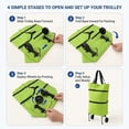 thumbnail image 3 of 2-in-1 Foldable Shopping Bag with Wheels, 23 Liters Portable Shopping Cart,Waterproof Oxford Fabric, Foldable Grocery Bag for Shopping, Travel, 3 of 9