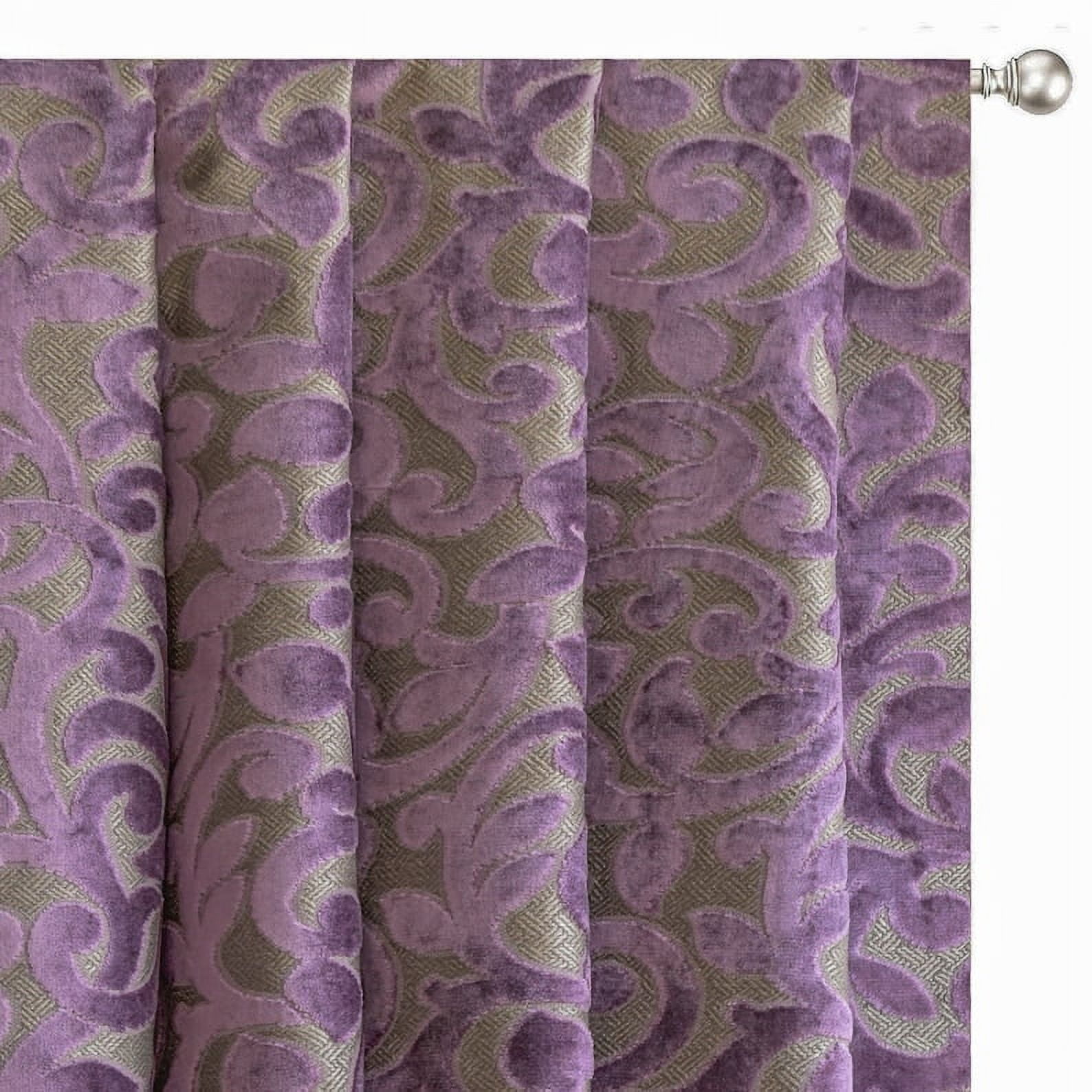 Fabric Mart Direct Purple, Base Color - Beige Fabric by the Yard, 54 inches or 137 cm Width Purple Velvet Fabric, 7 Continuous Yards Jacquard Velvet Fabric, Upholstery Fabric For Curtains, Pillows