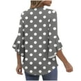 thumbnail image 5 of Ashirexll Ladies Tops and Blouses, Tops for Women Trendy, Printed Long Sleeve Button Lapel Blouse for Womens Casual Fashion Tops, 5 of 7