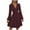 Red, variant on Fall Dresses,Women's V-Neck Long Sleeve Dress Versatile Solid Color with Flattering A-Line Cut Features Defined Waistband for Casual Comfortable Style