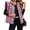 Pink, variant on Womens Plaid Puffer Vests Ruffle Sleeveless Lightweight Quilted Vest Fall Winter Padded Gilets Coats