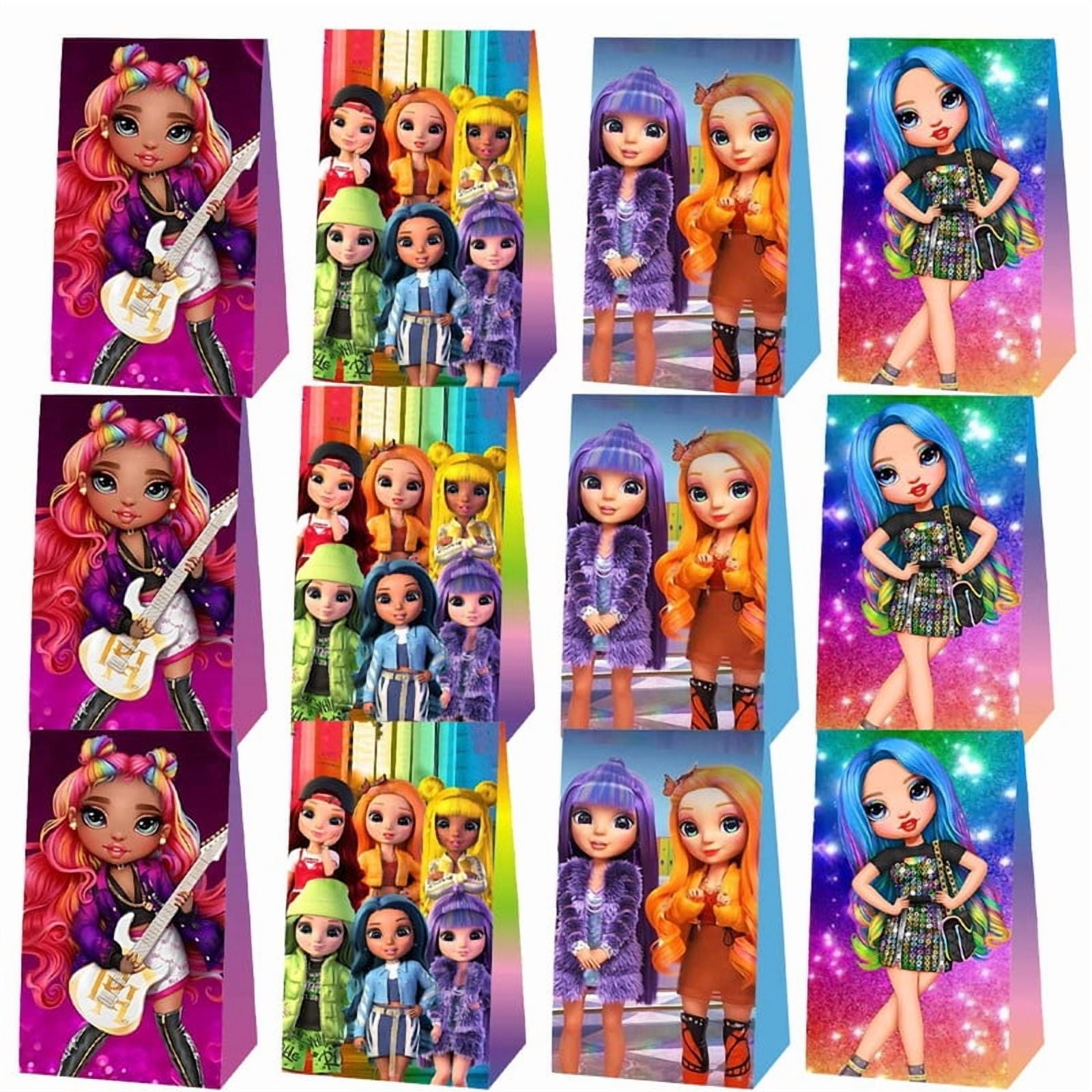 Rainbow High Dolls Treat Bags Candy Decorations Party Favor Supplies Birthday Cake Topper Backdrop Banner