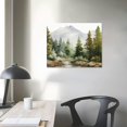 thumbnail image 4 of Nawypu  Framed Canvas Print Wall Art Woodland Nursery Decor Watercolor Mountain Range and Pine Trees Nature Wilderness Modern Rustic Scenic for Living Room, Bedroom, Office Natural, 4 of 5