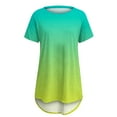 thumbnail image 4 of ZQGJB Womens Tops Dressy Loose Casual Summer Short Sleeve Ombre Shirts Lightweight Trendy Crew Neck Pullover Tshirt Top Loose Flowy Tunic Blouse for Leggings Mint Green S, 4 of 4