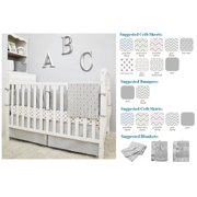 American Baby Company Cotton Percale Crib Bumper, Gray