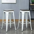 thumbnail image 2 of Carolina Classics Cormac 30" Square Counter Stool in Matte White Elm (Set of 2), 2 of 3