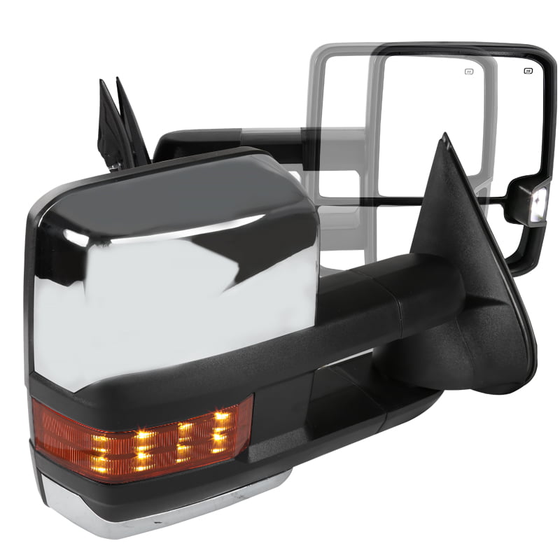 Spec-D Tuning Facelift Style Power Heated Tow Mirrors W/Smoke Led Signal for 1999-2002 Chevrolet Chevy Silverado Sierra Left Right Pair 