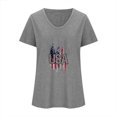 thumbnail image 3 of Fiudx Ofertas de La Semana Camiseta de Cuello Redondo con Estampado Del Día de La Independencia Degradado de Manga Corta para Mujer, 3 of 3