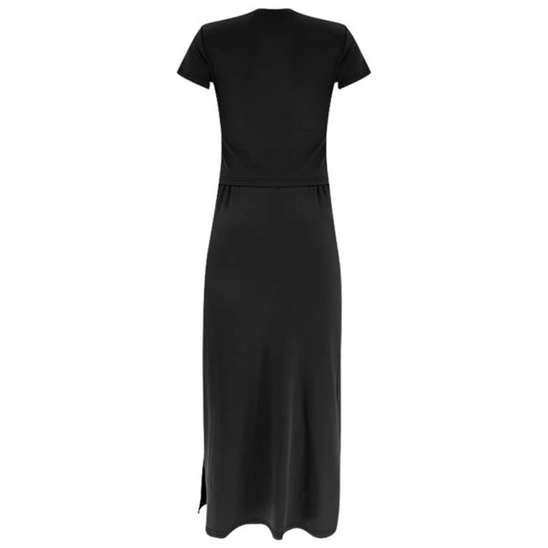 Women's Solid Color Round Neck Short Sleeved Top Women's Fashion Break 38386 Long Skirt Women Dress with Jacket Set Semi Formal Dress Petite Gowns for Women Formal Evening Formal Dress Swimsuit - Women's Solid Color Round Neck Short Sleeved Top Women's Fashion Break 38386 Long Skirt Women Dress with Jacket Set Semi Formal Dress Petite Gowns for Women Formal Evening Formal Dress Swimsuit -