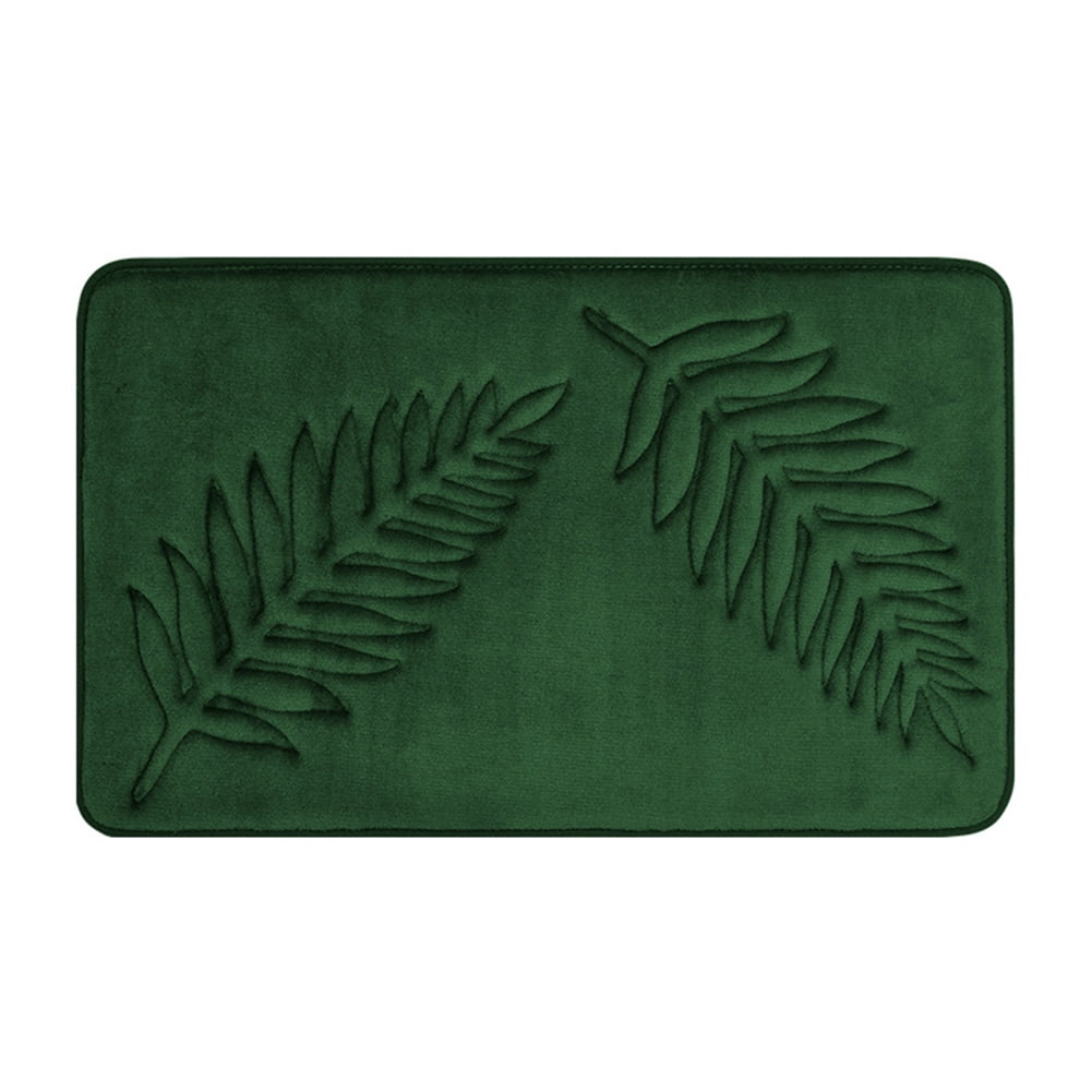 CSCHome Bath Mats for Bathroom,Green Leaf Non Slip Bathroom Rug,Cute ...
