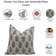 thumbnail image 4 of Fabdivine Block Print Throw Pillow Cover, 16x16 Inch Thick Linen Handmade Cushion Cover, Floral Print Boho Design Green Pillow Cover for Sofa and Couch, 4 of 5