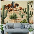 thumbnail image 4 of Orinice Cactus Cowboy Horse Tapestry Wall Hanging Unique Style for Home Decor, Living Room, Bedroom, Farmhouse - 4 Sizes Available 60x50inch, 4 of 6