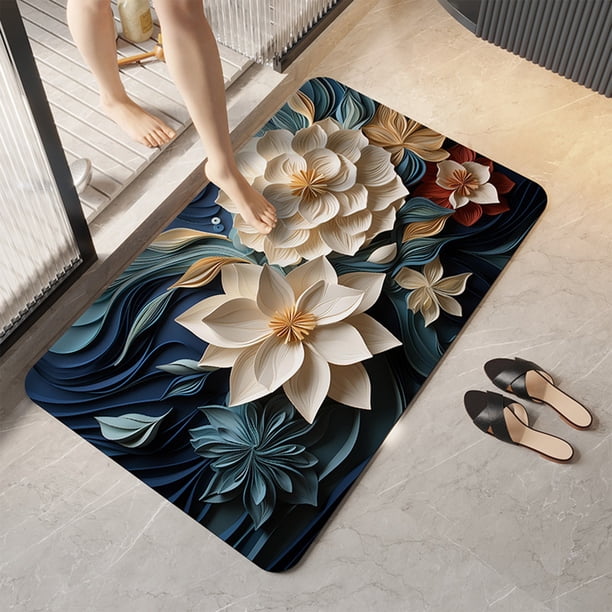 Xihbxyly Esterilla de Diatomita, Antideslizante y de Secado Rápido, Suave Alfombra de Ducha de Microfibra, Absorbente y Lavable a Máquina, Ideal para El Baño, Una Elegante Opción de Decoración.