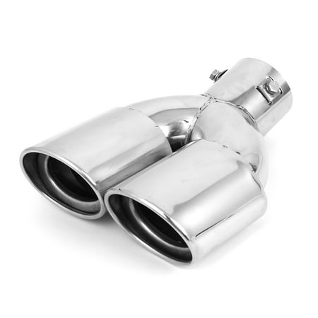 Unique Bargains Universal Stainless Steel Dual Tip Car Rear Exhaust Pipe Tail Muffler 60mm