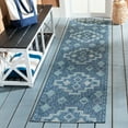 thumbnail image 2 of SAFAVIEH Courtyard Floella Geometric Indoor/Outdoor Runner Rug, Navy/Aqua, 2'3" x 12', 2 of 13