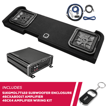 New Kicker 51KGMDL7T122 12" Sub Enclosure & 46CXA8001T Mono Amplifier w/ Wiring kit