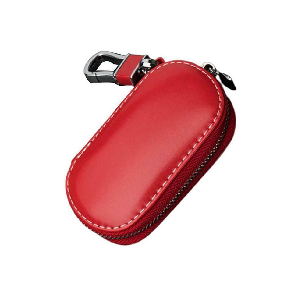 Universal 1Pcs Red Leather Fashion Car Truck Smart Remote Key Holder Bags Cases 
