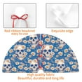 thumbnail image 3 of KLL 30" Christmas Tree Skirt white Skull daisy in water Xmas Tree Skirts Mat for New Year Xmas Holiday Party Indoor Outdoor Home Decoration, 3 of 5