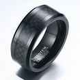 thumbnail image 5 of Black Gold Plated Carbon fibre 8mm Tungsten Carbide Mens Ring Men Wedding Band Man Ring, 5 of 6