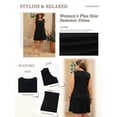 thumbnail image 4 of LANREMON Womens Dress Summer Plus Size Sundresses for Women Black Scoop Neck Loose Fit Sleeveless Dresses with Pockets 3XL, 4 of 9