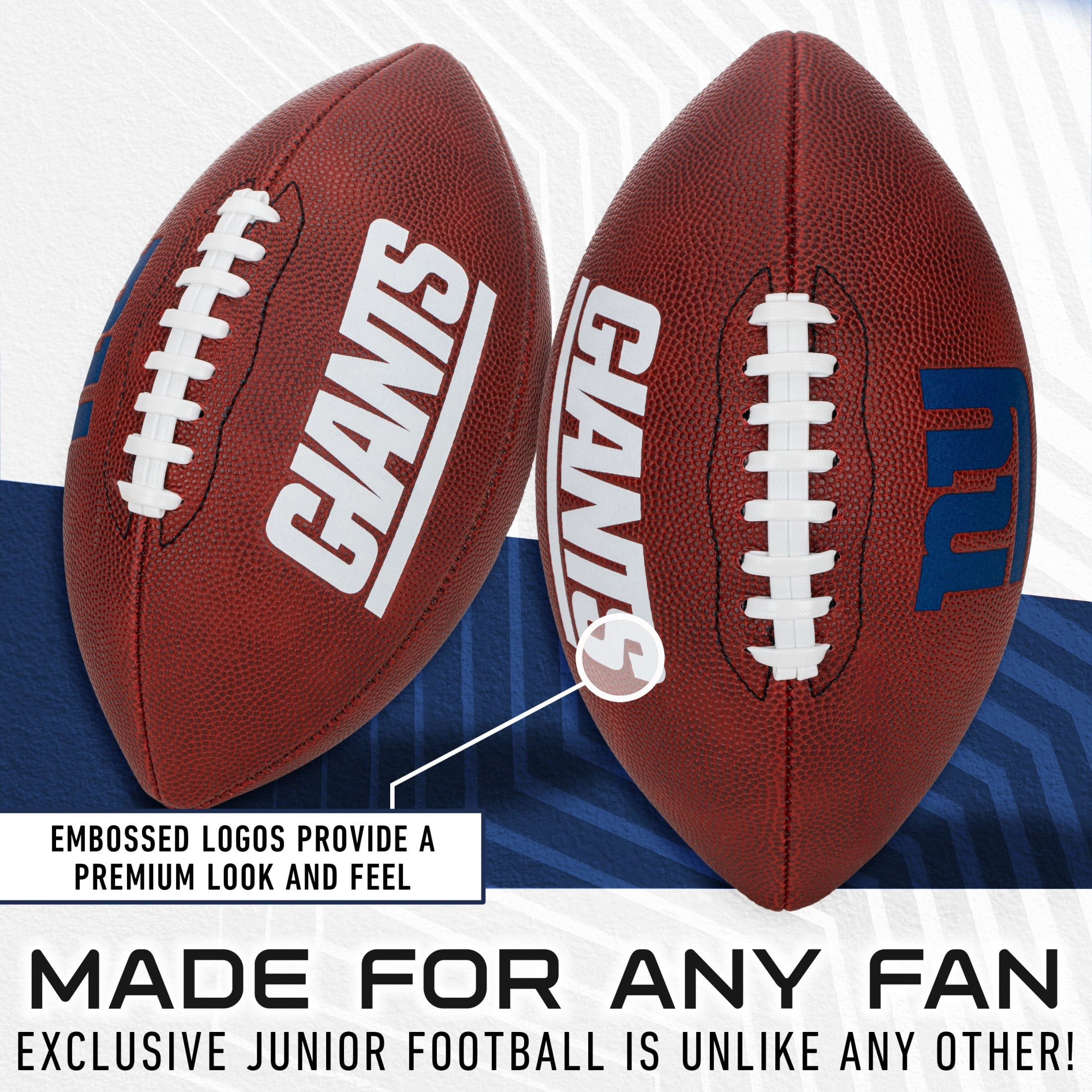 Franklin Sports NFL New York Giants Football - Youth Junior Size Football for Kids - Official NFL Team Logo + Colors Youth Football - Kids NFL Fan Shop Football