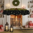 thumbnail image 6 of Christmas Black Fireplace Mantle Scarf, Winter Snowflakes Xmas Retro Mantel Cover Table Runner for Home Living Room Door Window, Indoor Outdoor Holiday Party Decor 17" x 70", 6 of 8