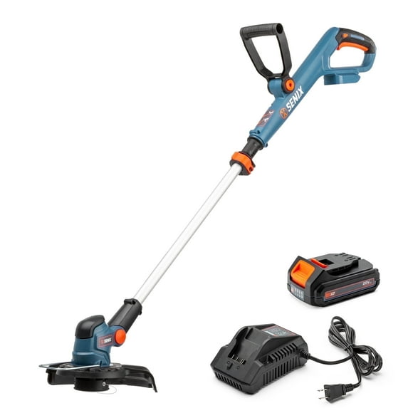 SENIX GTX2-M 20V Straight Shaft Battery Powered String Trimmer, Auto Line Feed, 10" Cutting Width, Weed Wacker, Cordless