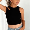 thumbnail image 4 of Plebaso Crop Tops for Girls Ribbed Knit Cut out Tank Tops Girls Sleeveless Kids Summer Cute Dance Tops, 4 of 6