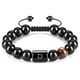 thumbnail image 1 of Con Letras Ajustables De 10Mm, Cuentas De Piedra De Ojo De Tigre De Ónix Negro Natural, Pulsera De Cuerda Trenzada, Regalo Significativo 26 Pulseras Cateissary AP006886-02, 1 of 6