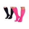 LISH 2 Pack Plain Jane Wide Calf Plus Size 15-25 mmHg Compression Socks
