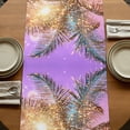 thumbnail image 5 of Coastal 36 Inch Table Runner, Ocean Palm Tree Summer Beach Purple Blue Farmhouse Dresser Scarf Cotton & Linen Tablerunner for Dining/Kitchen Island/Holiday Party Décor Small 13" x 36", 5 of 9