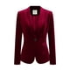 thumbnail image 1 of Abrigo De Oficina Para Mujer Chaqueta De Terciopelo Con Botones Y Cuello Chal Sólido Vino rojo XL, 1 of 7