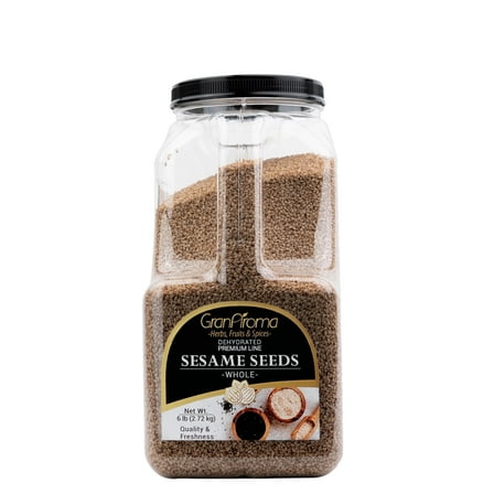 GranAroma Whole Sesame Seeds, Whole, Raw & Unhulled, Crunchy 6 Pound