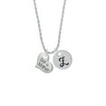 thumbnail image 2 of Delight Jewelry Silvertone Large ''Godmother'' Heart with Clear Crystal Silvertone Script Initial Disc - Z - Charm Necklace, 20"+3", 2 of 4