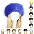 thumbnail image 4 of opvise Women Headband Slid Color All Match Faux Fur Thickened Turban Wide Hat for Skiing 7, 4 of 8