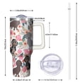 thumbnail image 2 of OBREWU Dachshund and Flower Tumbler with Handle and Lid,Dachshund and Flower 40oz Double Wall Vacuum Insulated Tumbler,Cups Gift for Women and Men, 2 of 7
