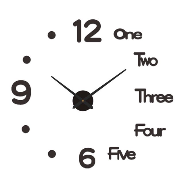 Reloj de pared eléctrico para el hogar, sala de estar, dormitorio, decorativo, acrílico, reloj de pared, alimentado por batería, negro Noticed HA6192-02B