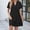 Black, variant on Women Dresses Plus Sexy Leisure Fashion Dresses New Loose V-neck Solid Short Sleeved Fashion Dresses Black Trendy Skirt Size 2XL