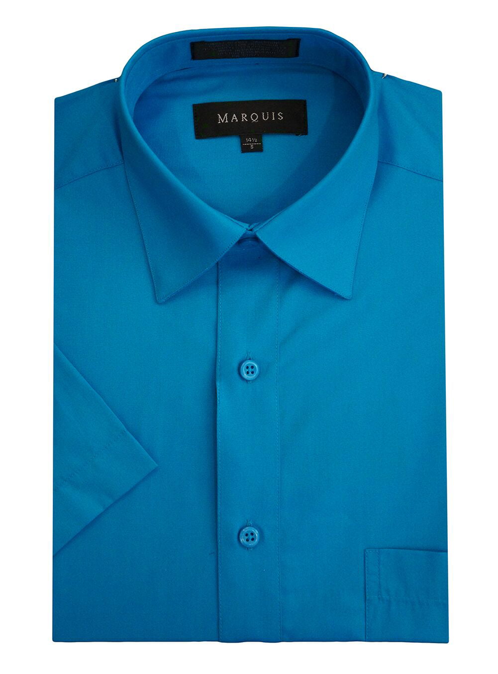 Marquis Men's Regular Fit Solid Button Down Collar Short Sleeve Dress ...