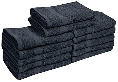 6 new charcoal grey salon gym spa towels ringspun hand towels 16x27 3# premium 
