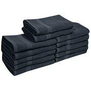 EOM Towels Bleach Safe 100% Cotton Ringspun Vat Dyed Hand Towels Size 16" X 28" 12 Pack Great for Salon, Gym and Home use. (Dark Gray)