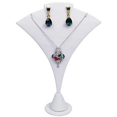 Dlux Jewels White Leathere Two Tone Earring with Necklace