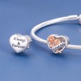 thumbnail image 3 of 925 Sterling Silver Two-Tone Rose Heart Charm For Bracelets & Bangle Pendant Jewelry, 3 of 5