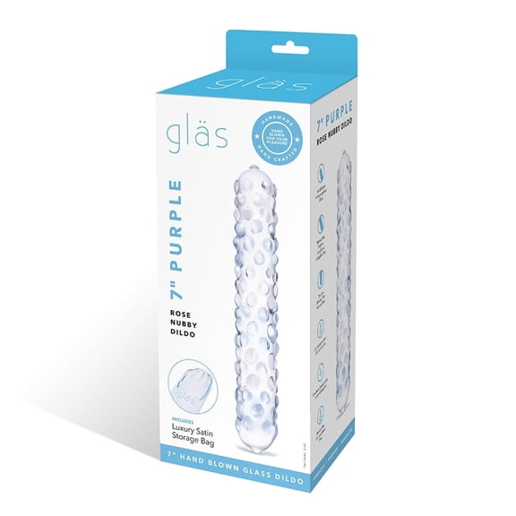 Glas 9 Purple Rose Nubby Dildo "