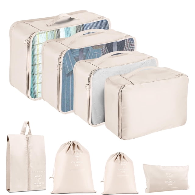 Juego de 8 bolsas organizadoras de equipaje Packing Cubes YEEYAA para viajes