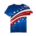 thumbnail image 2 of Avrnliq Boys Patriotic T-Shirt, 4th of July All Over Print Short Sleeve Crew Neck Red White Blue Graphic Tee for Kids 4-14 Years,Size 10-11T, 2 of 5