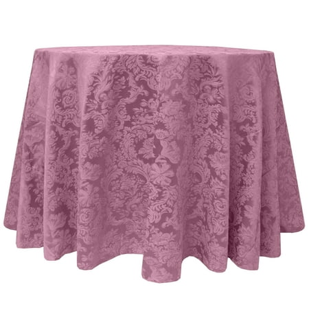 

Ultimate Textile (10 Pack) Miranda 96-Inch Round Damask Tablecloth - Jacquard Weave English Rose Pink