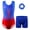 S BlueRed, variant on One-Piece Girls Gymnastic Leotards Embroidery Dancing Costumes 3-12Y