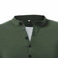 thumbnail image 5 of Fesfesfes Blouse Shirt for Men Multi Button Long Sleeve T-Shirt Stand Collar Sports Long Sleeve Stand-up Collar Blouse & Shirt, 5 of 5